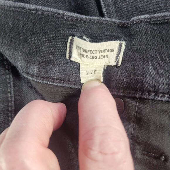 Madewell Women Black The Perfect Vintage Wide-Leg Denim Jeans Size 27 - Picture 4 of 9